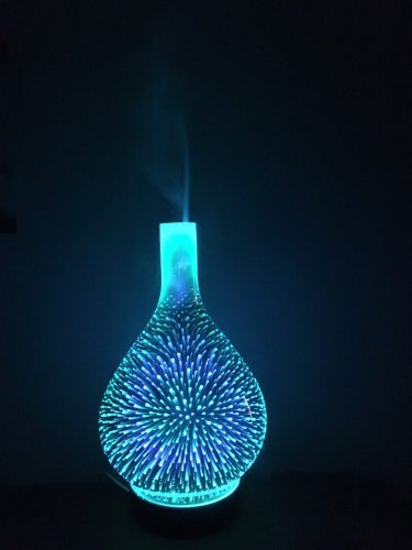 3D Fireworks LED Night Light Air Humidifer Glass Case Diffuser photo review