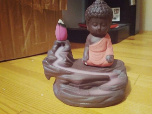 Back Flow Ceramic Little Monk Incense Holder Home Decor photo review
