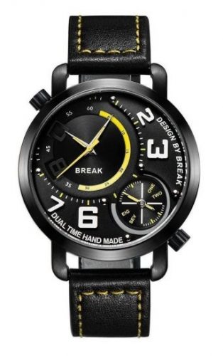 Break New Men Sports Style Dual Time Zone Quartz Watch photo review