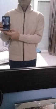 Mens Cardigan Sweater Thick Long Sleeve Zip Sweater photo review