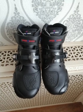 Motorcycle Boots Men Biker Speed Shoes photo review