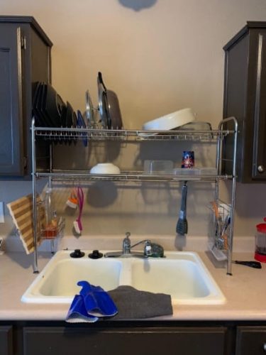 Over The Sink Dish Rack Drying Plate Rack Dish Drainer Rack Set photo review