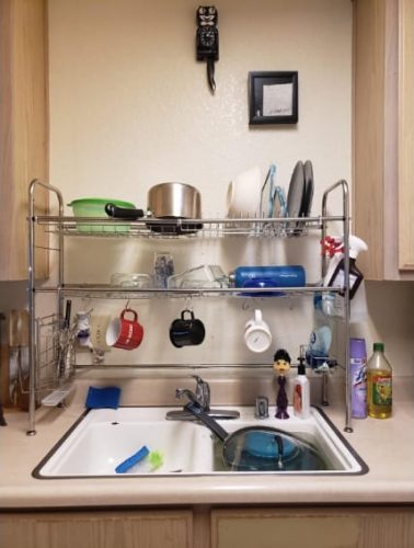 Over The Sink Dish Rack Drying Plate Rack Dish Drainer Rack Set photo review