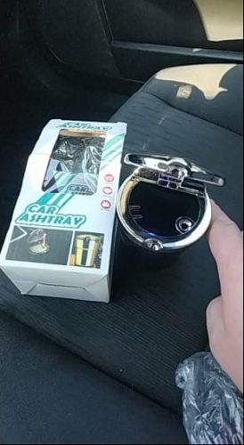 Car Ashtray Smokeless Cup Holder With LED Light Indicator photo review