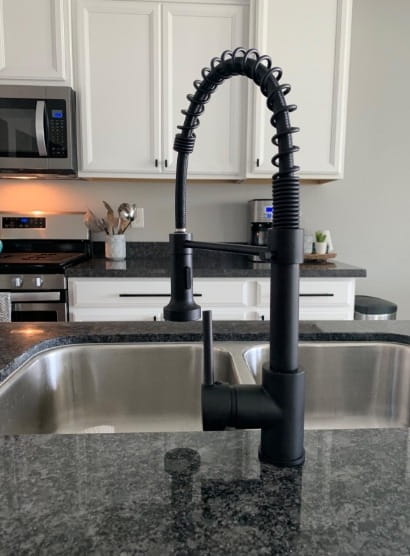 Faucets Solid Brass Spring Kitchen Faucet With Sprayer photo review