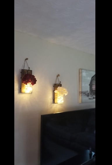 Sconce Set of 2 Rustic Wall Sconce Lighting With Remote photo review