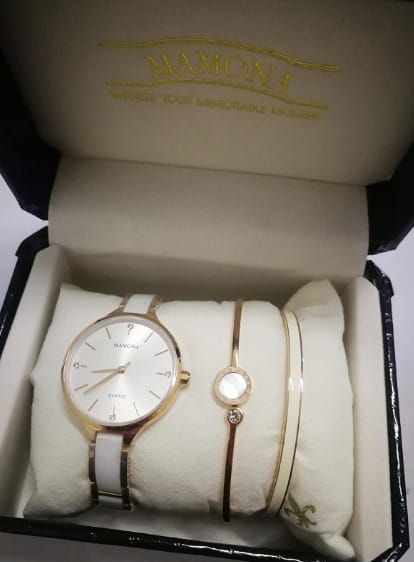 Wristwatch Crystal Accented Ceramic Ladies Watch Set photo review