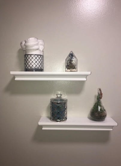 Floating Shelves 4 Inches Deep Ledge Wall Shelves Set of 2 photo review