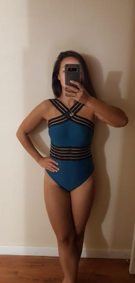 Swimming Suit One Piece Front Crossover Women's Bathing Suits photo review