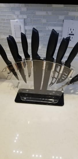 Knife Set Stainless Steel Kitchen Knives Set With Acrylic Stand photo review
