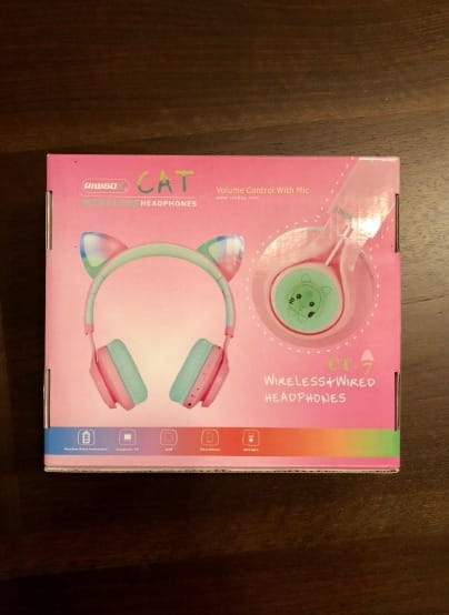 Bluetooth Headphones Adjustable Cat Ear Headphones For Girls photo review