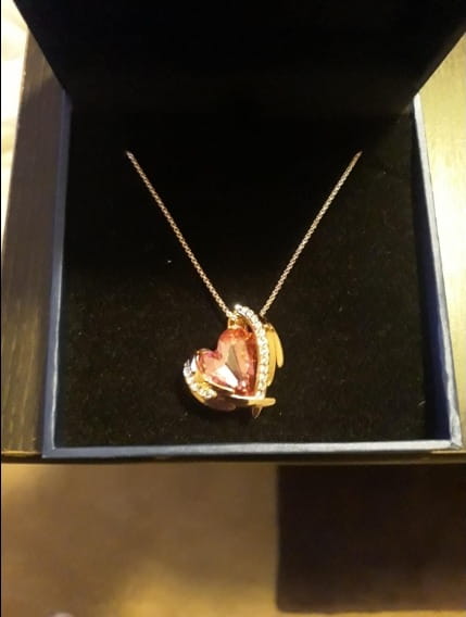 Birthstone Necklace Silver/Rose Gold Tone Pendant Necklace photo review