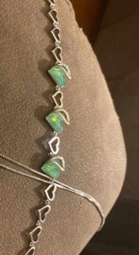 Bracelet Heart Link Charm  Bracelet With Birthstone Crystal photo review