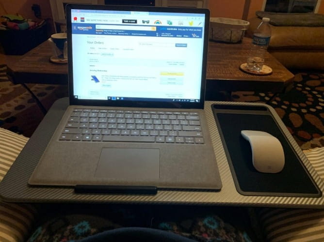 Laptop Table Portable Laptop Desk With Ledge And Phone Holder photo review