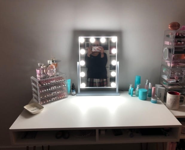 Lighted Vanity Mirror Lighted Makeup Mirror With 12 Dimmable Bulbs photo review