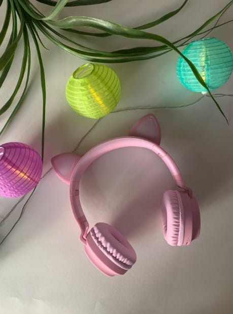Bluetooth Headphones Over Ear Cat Ear Earphones With LED Light photo review
