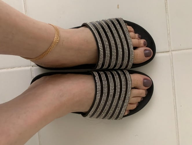 Women's Sandal Rhinestone Glitter Slip-On Platform Sandal photo review