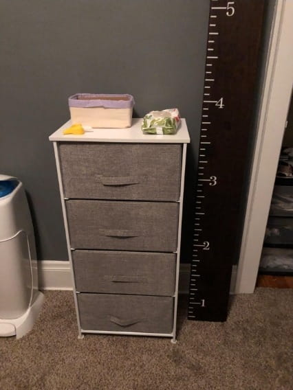 Storage Cabinets Vertical Dresser With Wood Top And Fabric Bins photo review