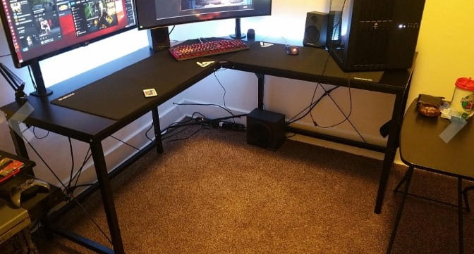 Computer Table 59 Inches L-Shaped Easy To Assemble Desk photo review