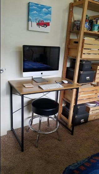 Writing Desk Simple Style Computer Table With Storage Bag photo review