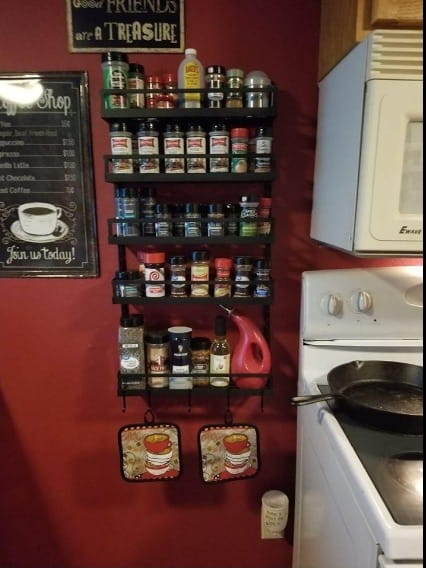 Spice Rack 5 Tier Height-Adjustable Wall Mounted Spice Organizer photo review