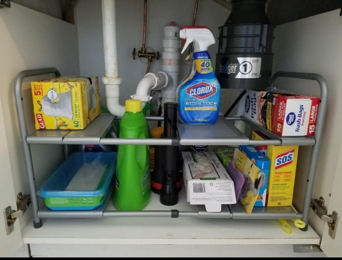 Under The Sink Organizer 2-Tier Expandable Storage Shelves Rack photo review