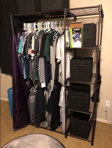 Clothes Rack Freestanding Garment Clothes Storage Closet photo review
