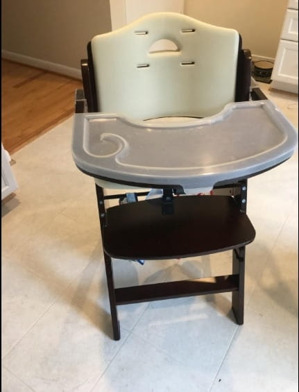 Wooden High Chair Adjustable Wooden Baby Highchair With Tray photo review