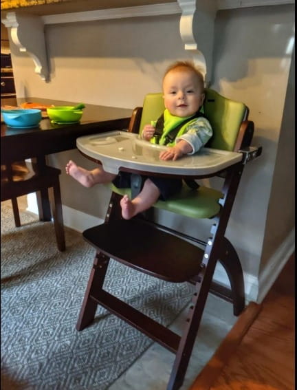 Wooden High Chair Adjustable Wooden Baby Highchair With Tray photo review