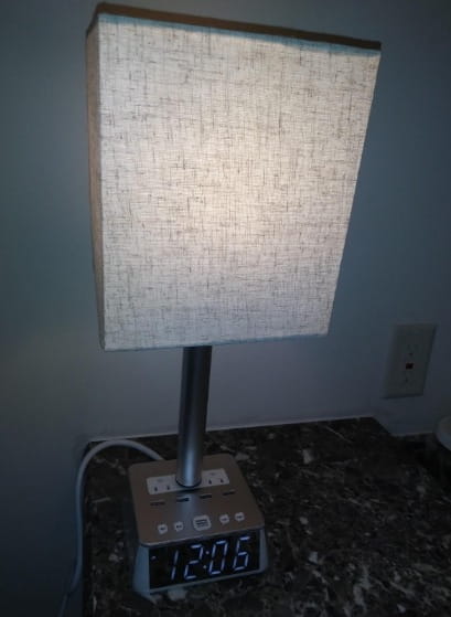 Night Light Bedside Table Lamps With 4 USB Ports and Power Outlets photo review
