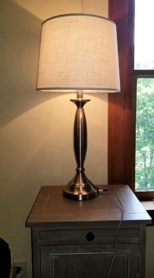 Table Lamp Set Of 2 Fabric Accent Bedside Lamp With Charging Port photo review
