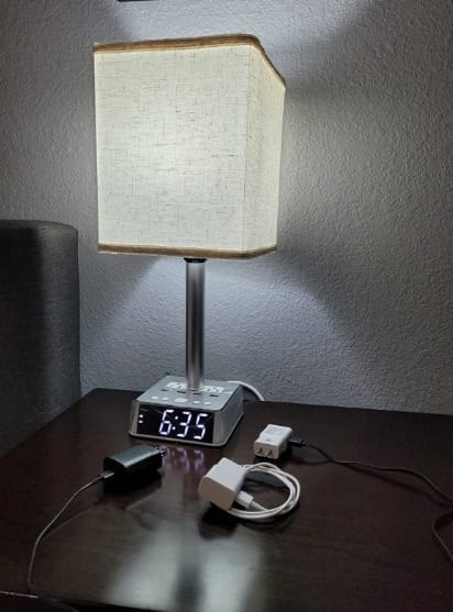 Table Lamp Set Of 2 Fabric Accent Bedside Lamp With Charging Port photo review