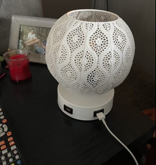 Table Light Modern Globe Touch Nightstand Lamp With Dual USB Ports photo review