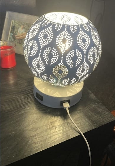 Table Light Modern Globe Touch Nightstand Lamp With Dual USB Ports photo review