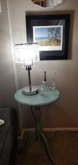 Nightstand Lamps Silver Crystal Bedside Lamp With Elegant Shade photo review