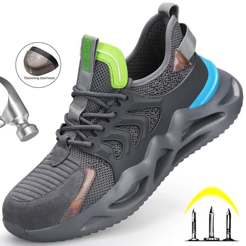 Security Slip-Resistant Safety Shoes For Men Steel Toe Work Sneakers