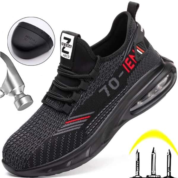 Air Cushion Steel Toe Work Shoes Anti-Puncture Material Safety Toe ...